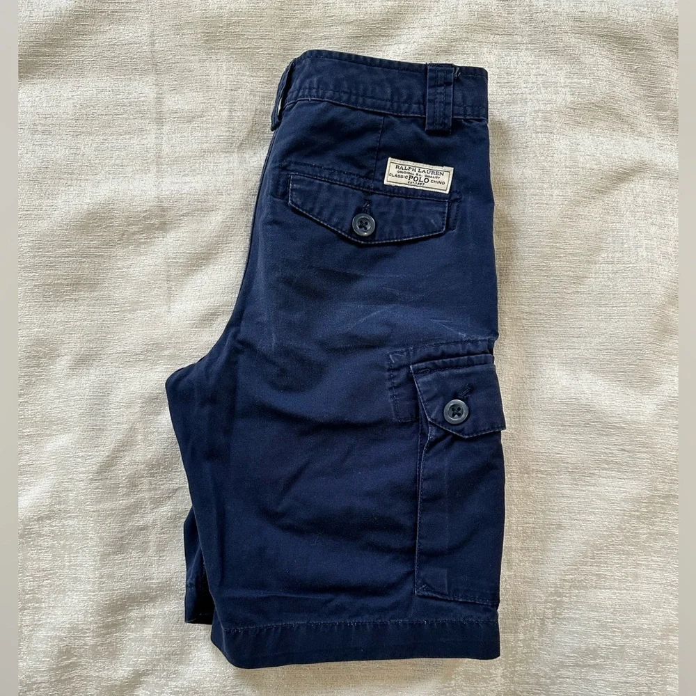 Boys Ralph Lauren Navy Cargo Shorts